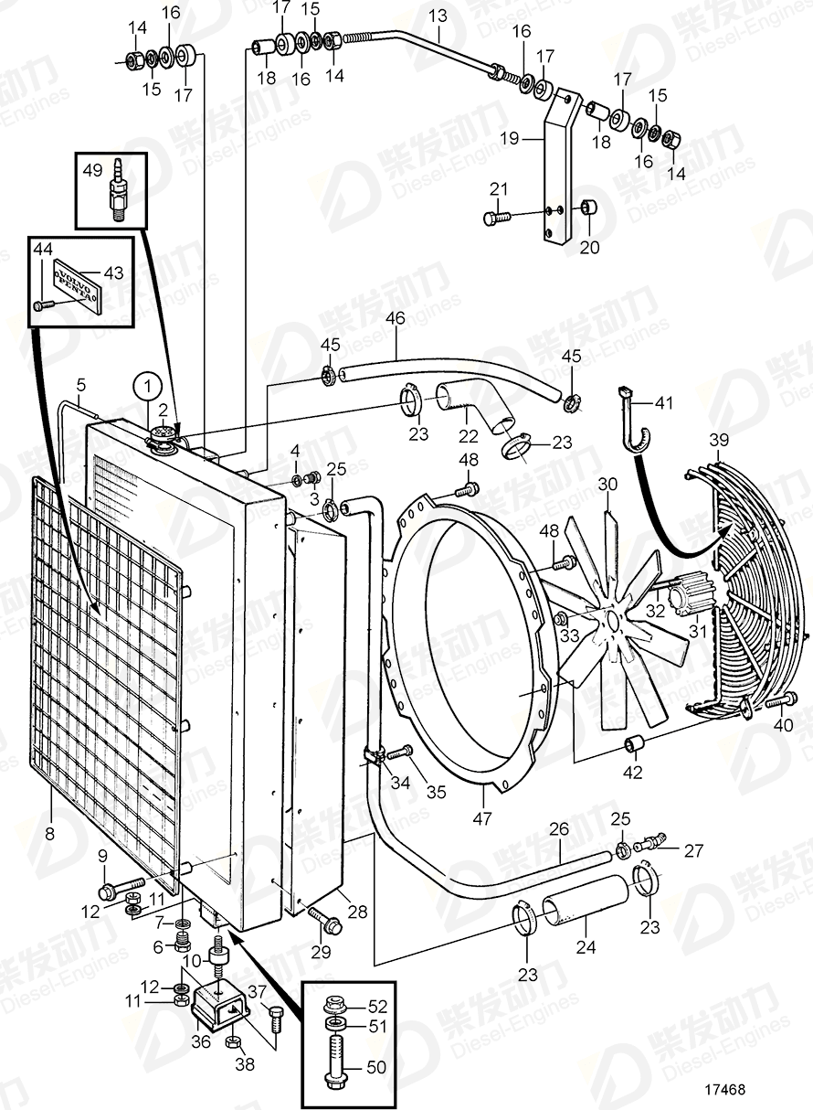 volvo penta Fan hub 3828710 Drawing volvo penta Fan hub 3828710 Drawing